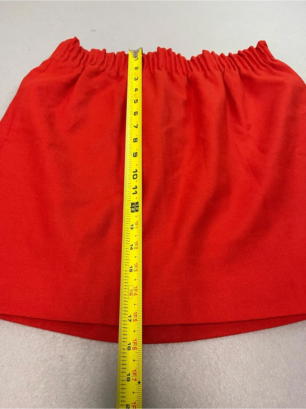J. Crew Ruched Waist Neon Red Mini Sz 8 Skirt with pockets